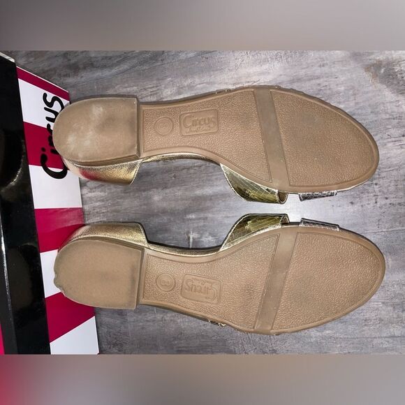 Sam Edelman sz 8 sandals flats, gold and silver metallic, lightly worn - Picture 6 of 8